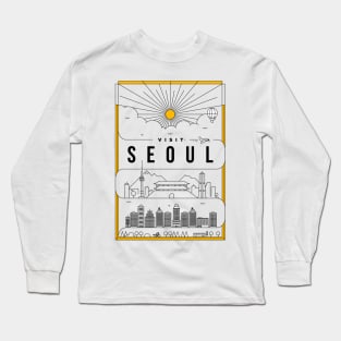 Seoul Minimal Lineal Poster Long Sleeve T-Shirt